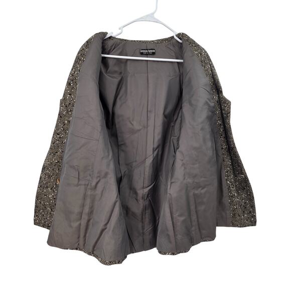 VINTAGE GIORGIO ARMANI SPECKLED WOOL DOUBLE BREAST LONG SLEEVE BLAZER JACKET - Picture 4 of 7